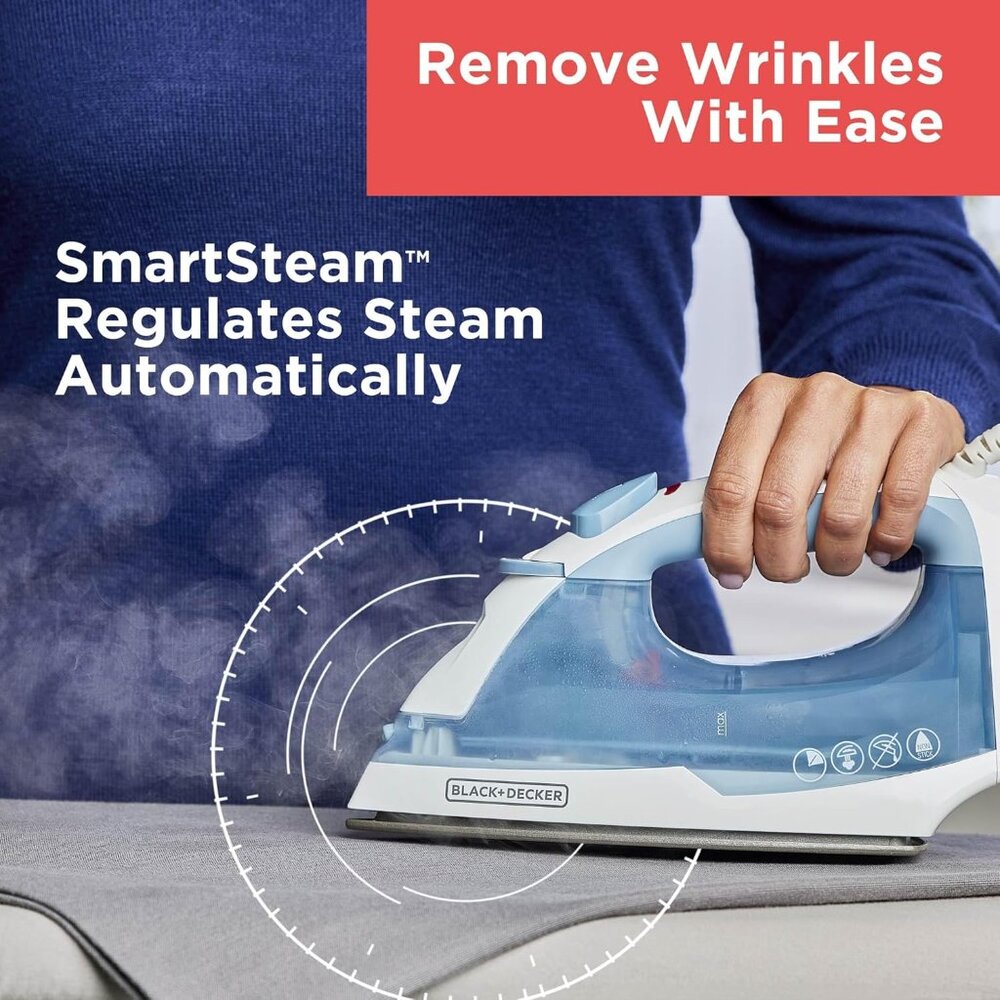 NEW IN BOX -BLACK+DECKER Easy Steam Compact Iron - Picture 7 of 10